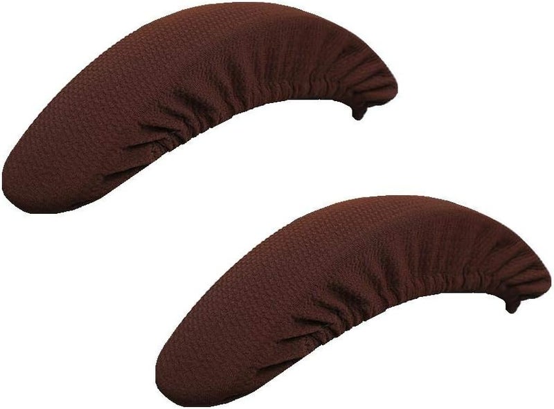 Isccdy Removable Washable Office Chair Armrest Slipcovers Covers Pads (Coffee) - Image 1